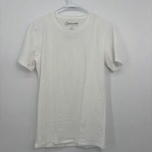 Pact Mens Organic Cotton Stretch-Fit Crew Neck T Shirt White Medium Short Sleeve
